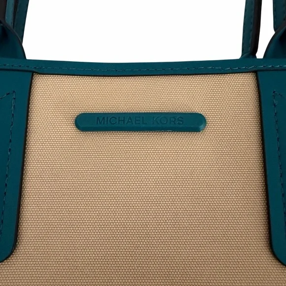 MICHAEL KORS teal Jodie large logo jacquard tote one size - Picture 7 of 15